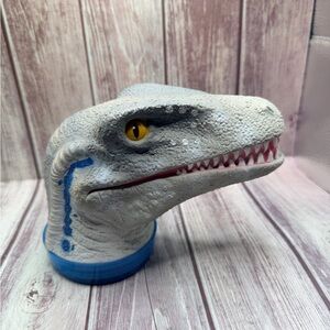 Jurassic Park T-Rex Dinosaur Head Toy - White and Blue New with 24 mini dinos
